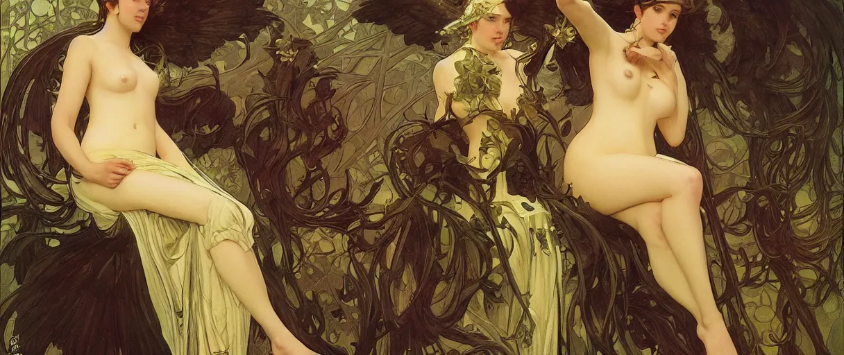 Image similar to Albedo, very detailed, digital art, concept art, studio quality, ero, art style by Edmund Bliar Leighton and J. C. Leyendecker and Alphonse Mucha