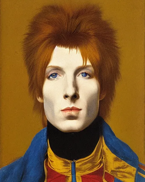 Prompt: a detailed portrait of ziggy stardust by jean auguste dominique ingres