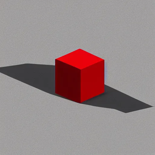 Prompt: chrome spheres on a red cube, isometric