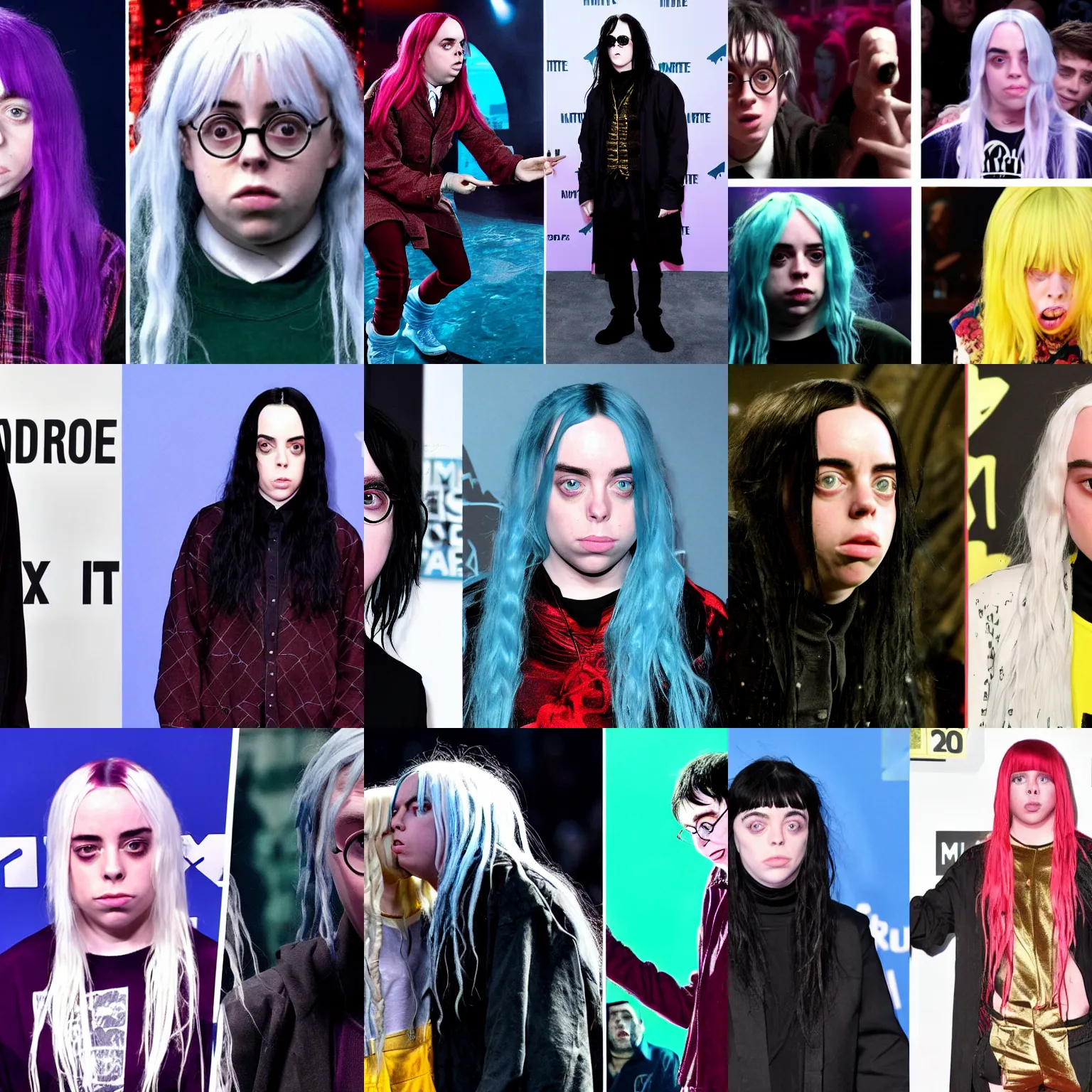 Prompt: billie eilish vs harry potter on celebrity death match ( mtv )