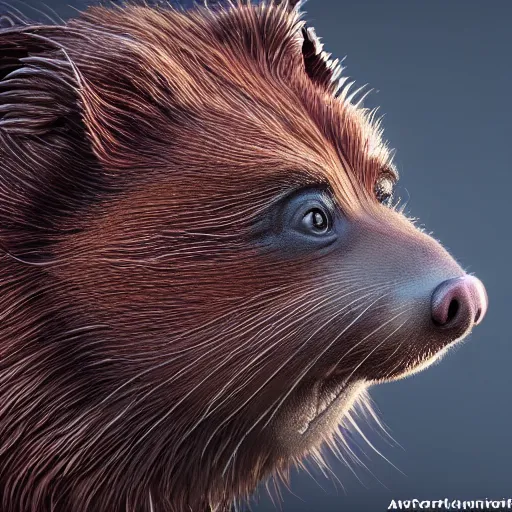 Image similar to Ultra realistic illustration, close up portrait of tasmanian devil, sci-fi, fantasy, intricate, highly detailed, , trending on Artstation, octane render, concept art