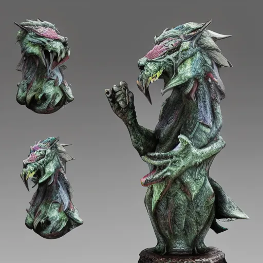 Prompt: realistic discord statue with colors