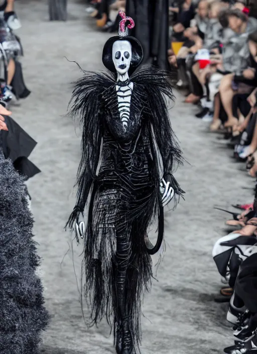 Image similar to hyperrealistic and heavy detailed balenciaga runway show of the nightmare before christmas, leica sl 2 5 0 mm, vivid color, high quality, high textured, real life