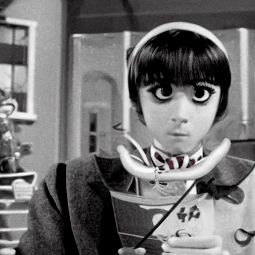 Prompt: a film still of Tooru from jojolion in willy wonka and the chocolate factory(1971)