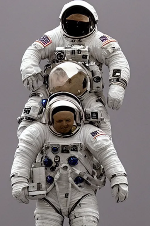 Image similar to astronaut carries a astronaut on his shoulders