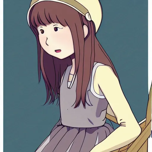 Image similar to young girl by studio ghibli, detailed, manga, illustration