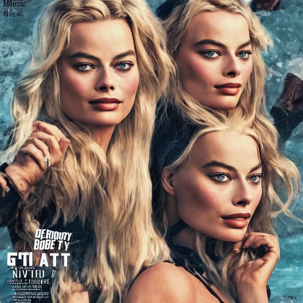 Image similar to margot robbie gta cover art