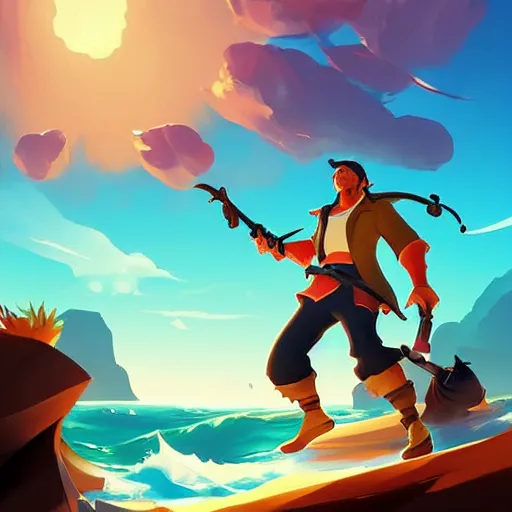 Image similar to painting treasure on sea of thieves game smooth median photoshop filter cutout vector, behance hd by jesper ejsing, by rhads, makoto shinkai and lois van baarle, ilya kuvshinov, rossdraws global illumination