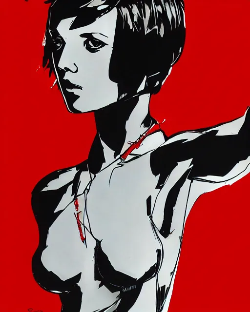 Image similar to short hair millie bobby brown by yoji shinkawa