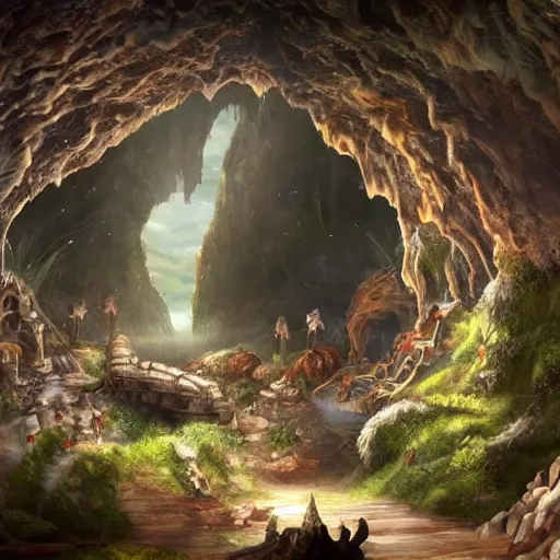 Image similar to a fantastical cave, full of treasure