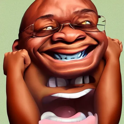 Image similar to Caricature of Jacob Zuma laughing, artstation, detailed, funny