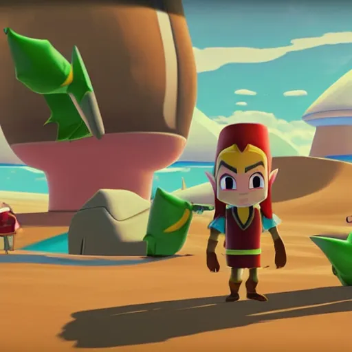 Image similar to Elon Musk in Zelda Wind Waker, 4k, UHD