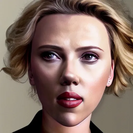 Prompt: portrait of scarlett johansson on burnt toast