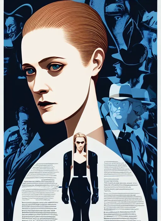 Image similar to poster artwork by Michael Whelan and Tomer Hanuka, a portrait of Evan Rachel Wood in Westworld, clean