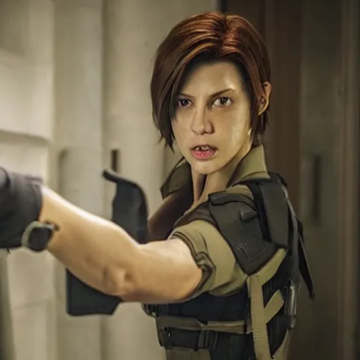 Prompt: a scene from a new resident evil live action movie