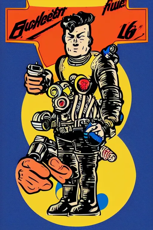 Image similar to fallout 7 6 retro futurist illustration art by butcher billy, sticker, colorful, illustration, highly detailed, simple, smooth and clean vector curves, no jagged lines, vector art, smooth andy warhol style