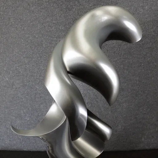 Image similar to liquid forms in metal abstract sculpture cyberpunk