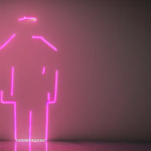 Image similar to a human made out of rain, neon, rendered in octane, unreal engine, highly detailed, realistic, beautiful, emotional