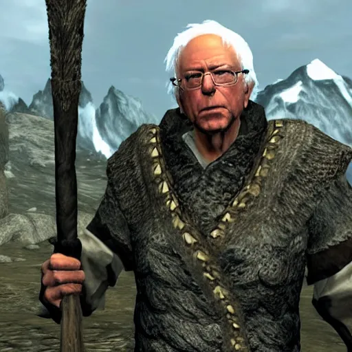 Image similar to Bernie Sanders in Skyrim