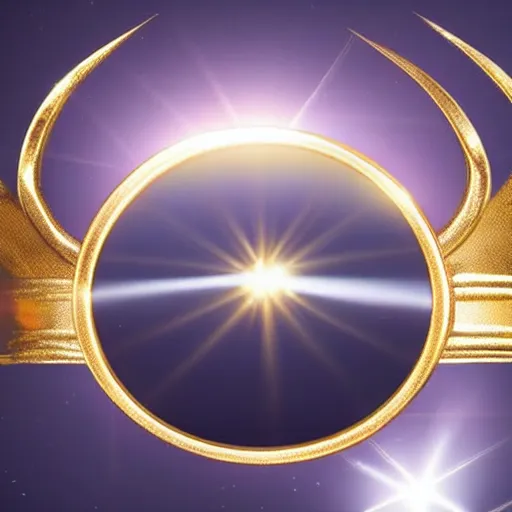 Image similar to a gold crown shaped like a lens flare