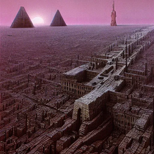 Image similar to wroclaw in the future made by zdzislaw beksinski