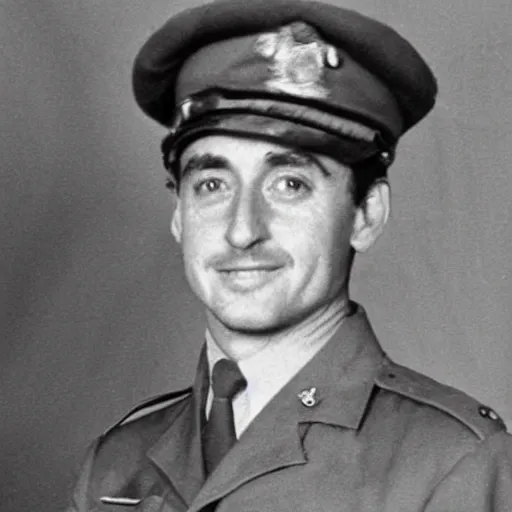 Image similar to Richard Hammond as a officer during WW2, grainy monochrome photo