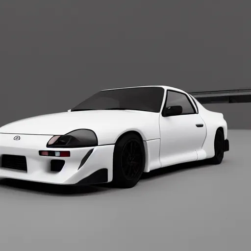 Prompt: a white 1 9 9 4 toyota supra from the future, epic lighting, octane render, trending on art station