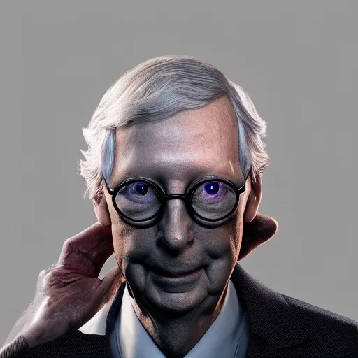 Prompt: mitch mcconnell sticking his head out of a turtle shell, octane render, unreal 5 engine