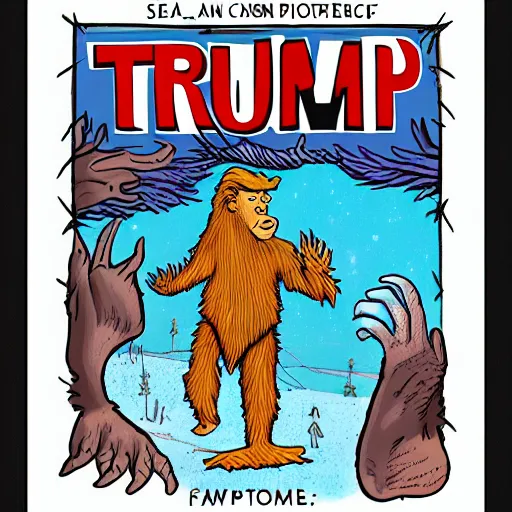 Image similar to trump as bigfoot