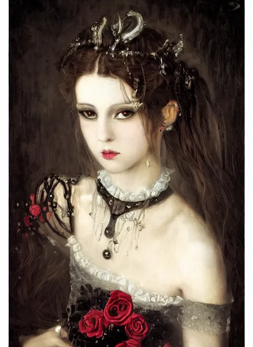 Image similar to gothic princess portrait. by william - adolphe bouguerea highly detailded