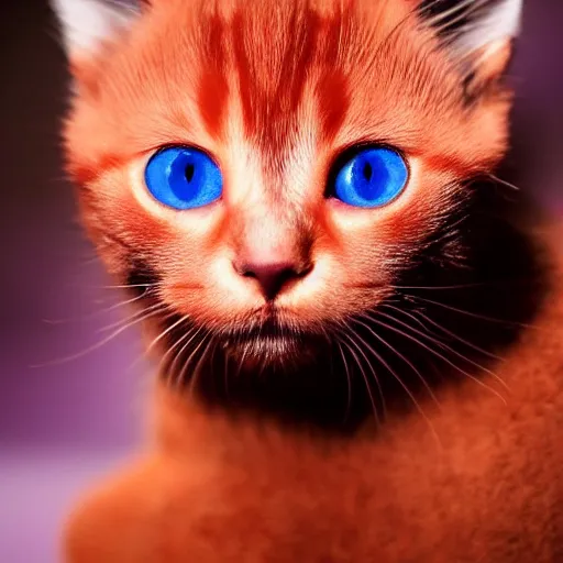 Image similar to adorable crimson kitten with violet eyes