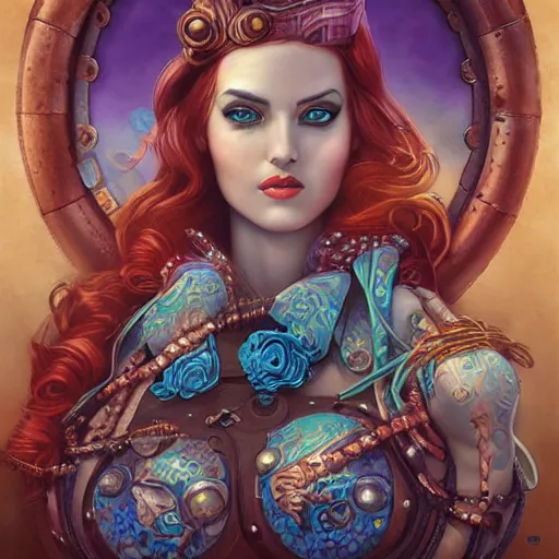 Image similar to Underwater Steampunk mermaid portrait, Pixar style, by Tristan Eaton Stanley Artgerm and Tom Bagshaw.
