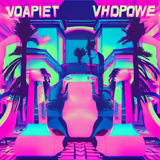 Image similar to vaporwave album cover