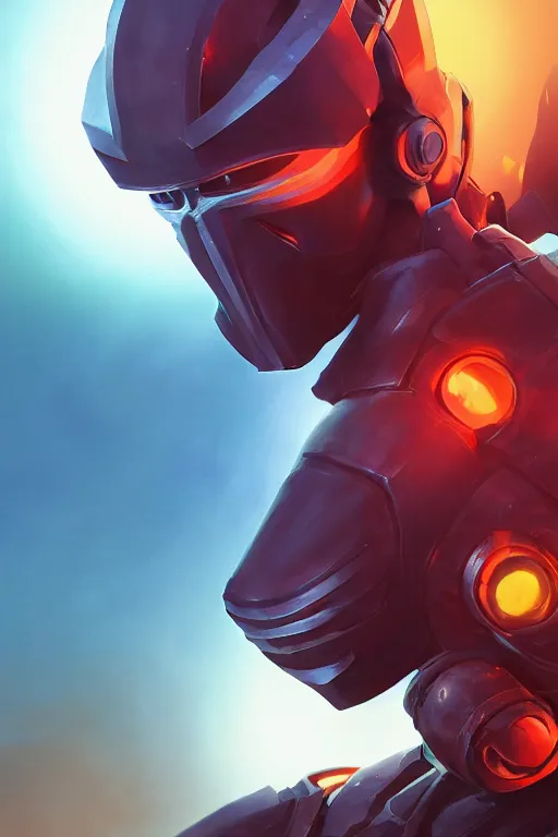 Image similar to epic mask helmet robot ninja portrait stylized as fornite style game design fanart by concept artist gervasio canda, behance hd by jesper ejsing, by rhads, makoto shinkai and lois van baarle, ilya kuvshinov, rossdraws global illumination radiating a glowing aura global illumination ray tracing hdr render in unreal engine 5