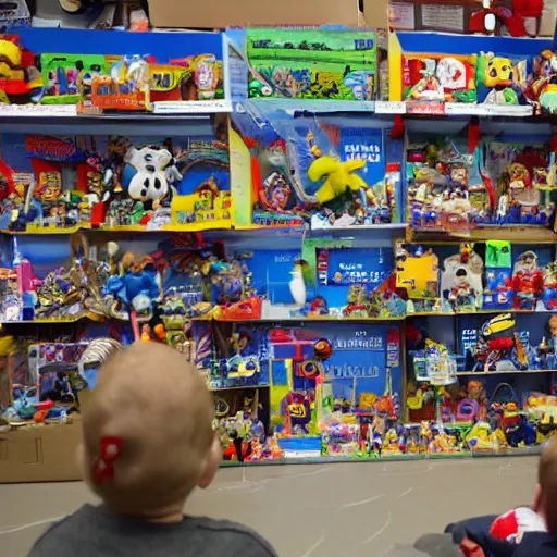 Prompt: Trump building a toy wall