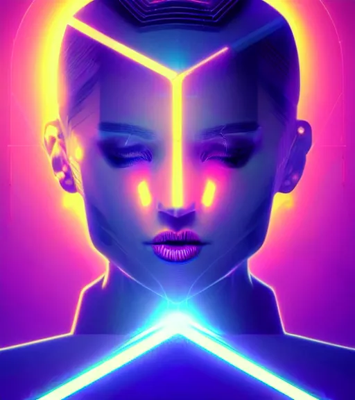 Image similar to symmetry!! russian prince of technology, solid cube of light, hard edges, product render retro - futuristic poster scifi, lasers and neon circuits, beautiful russian princess, intricate, elegant, highly detailed, digital painting, artstation, concept art, smooth, sharp focus, illustration, dreamlike, art by artgerm