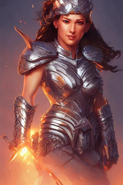 Image similar to amazon valkyrie athena, d & d, fantasy, portrait, highly detailed, headshot, digital painting, trending on artstation, concept art, sharp focus, illustration, art by artgerm and greg rutkowski and magali villeneuve