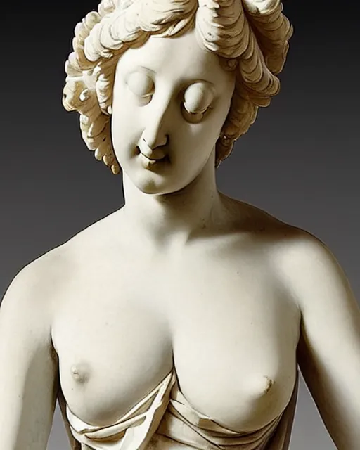 Image similar to “ a detailed elegant female figure sculpture by bernini in 1 9 th century ”