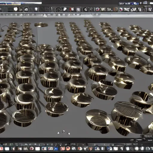 Image similar to army of metallic plates, raytracing, unreal engine tech demo, 5 5 mm