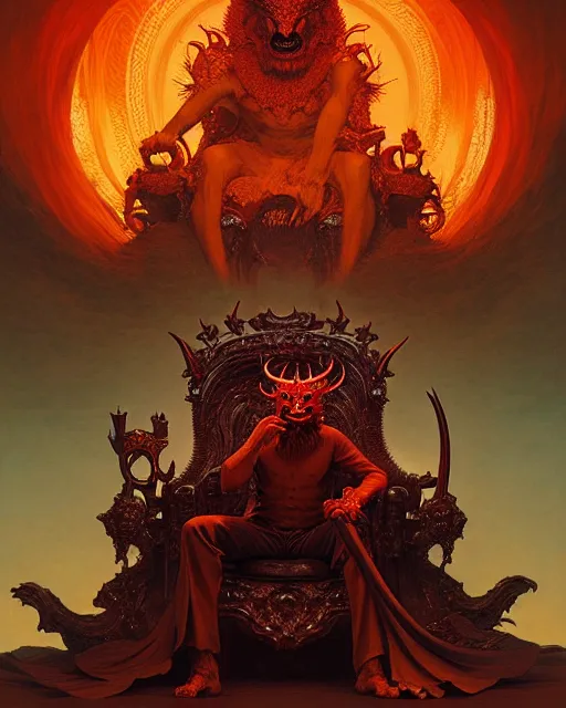 the arrogant tanar'ri demon king sits upon his throne