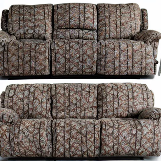 Image similar to infinite fractal pattern made of couches and recliner chairs