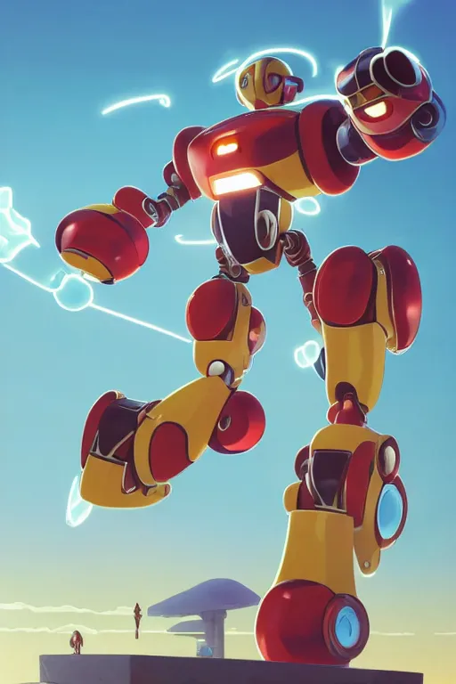 Image similar to metabots medabots medarotto medarot robot minimalist comics, behance hd by jesper ejsing, by rhads, makoto shinkai and lois van baarle, ilya kuvshinov, rossdraws global illumination ray tracing hdr radiating a glowing aura