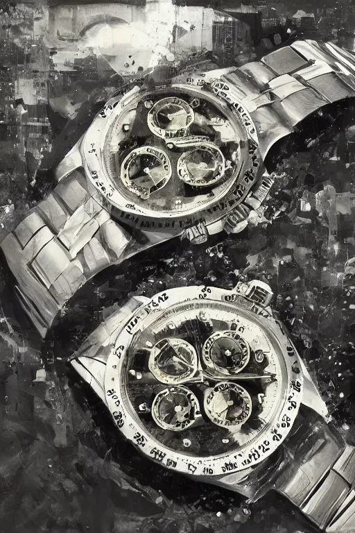 Image similar to rolex watch daytona paul newman, detailed, carl spizwar, ismail inceoglu, sharply rule of thirds, photorealistic shading, focused