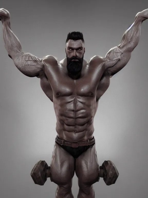 Prompt: a muscular man posing in a seductive way, big beard, bold, hyperrealistic, concept art, octane render, unreal engine 5, trending on artstation, high quality, 8 k, anatomically correct, five fingers, digital art, symmetrical, low contrast, epic scene, cinematic, dramatic lighting, high coherence