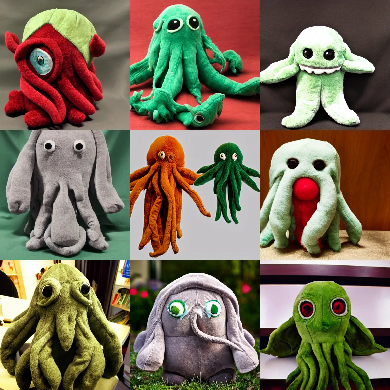 Prompt: photo of a plush toy Cthulhu