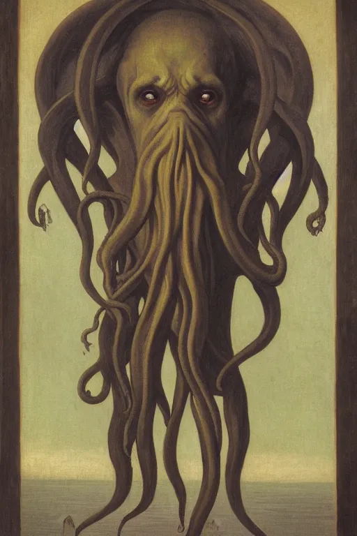 Prompt: portrait of a cthulhu, single person, by bouguereau