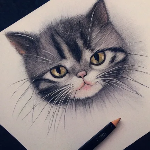 Image similar to draw of a cute cat