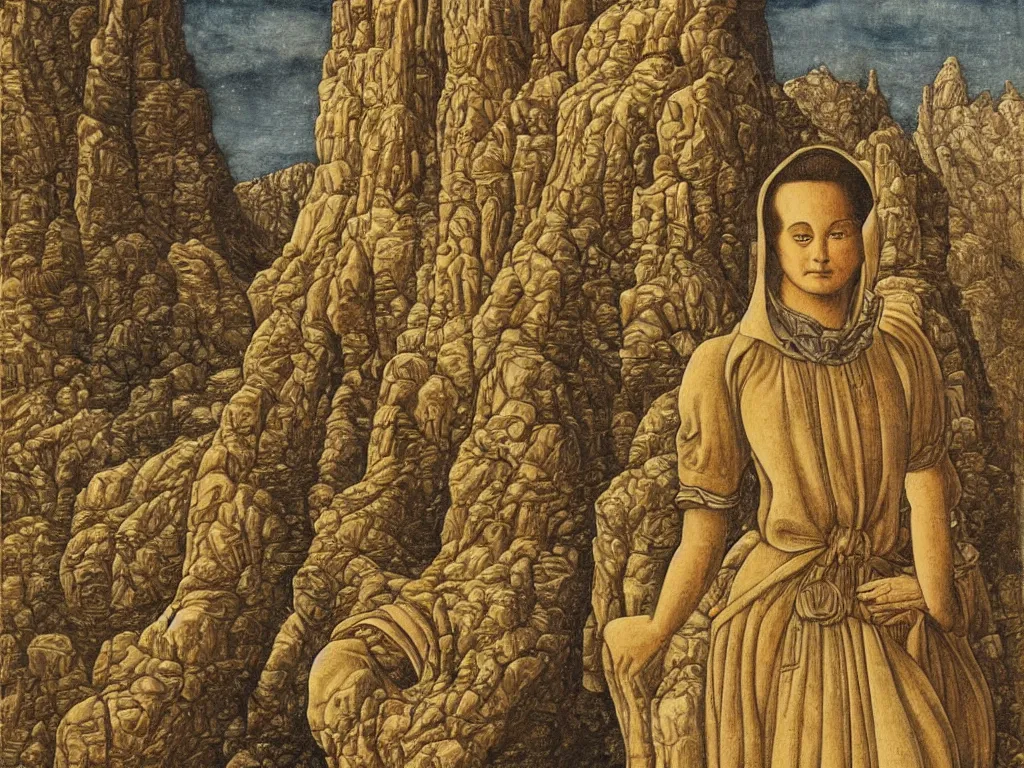 Image similar to a portrait of a character in a scenic environment by carlo crivelli