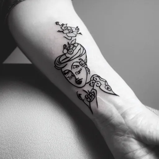 tattoo of a crowned chess pawn, Stable Diffusion