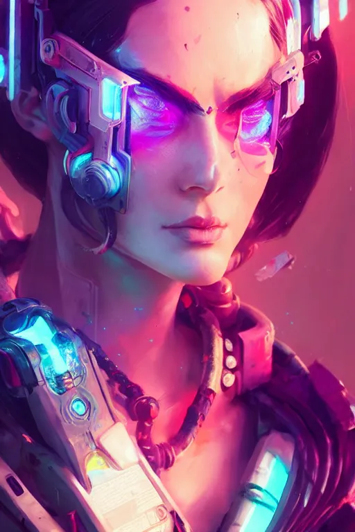 Image similar to caitlyn from league of legends, cyberpunk futuristic neon. decorated with traditional japanese ornaments by ismail inceoglu dragan bibin hans thoma greg rutkowski alexandros pyromallis nekro rene maritte illustrated, perfect face, fine details, realistic shaded, fine - face, pretty face